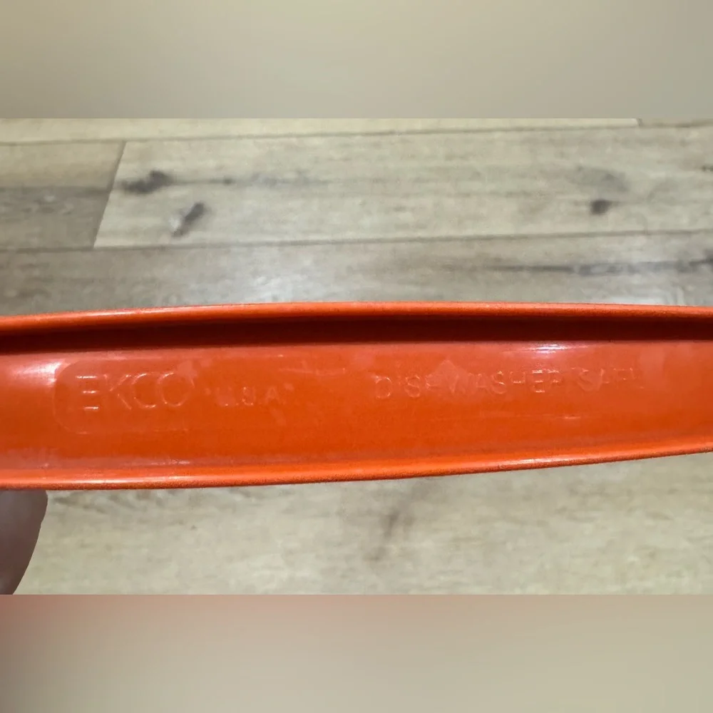 Vintage EKCO Orange Plastic Pasta‎ Serving Spoon